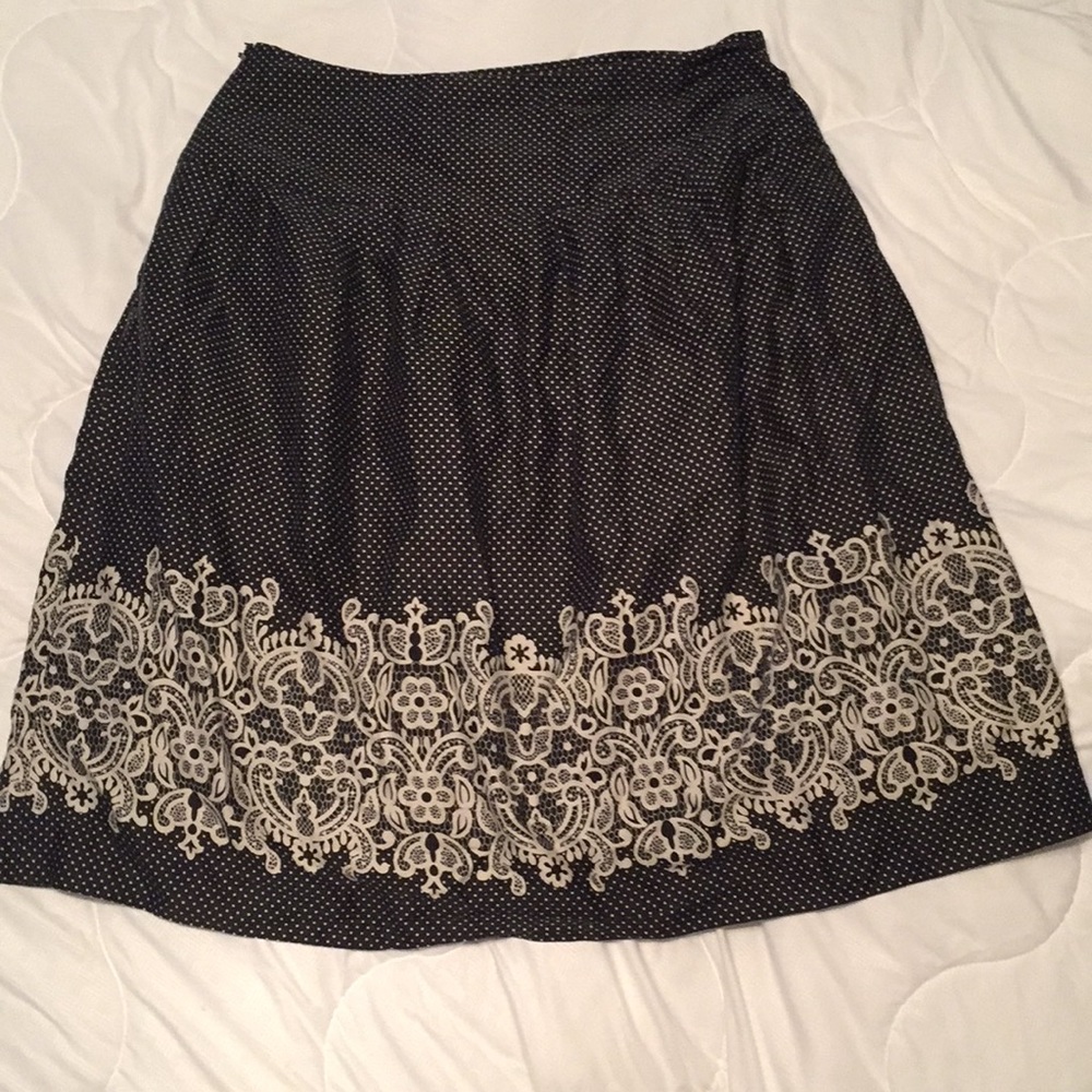 Ann Taylor Loft polka dot and lace design skirt